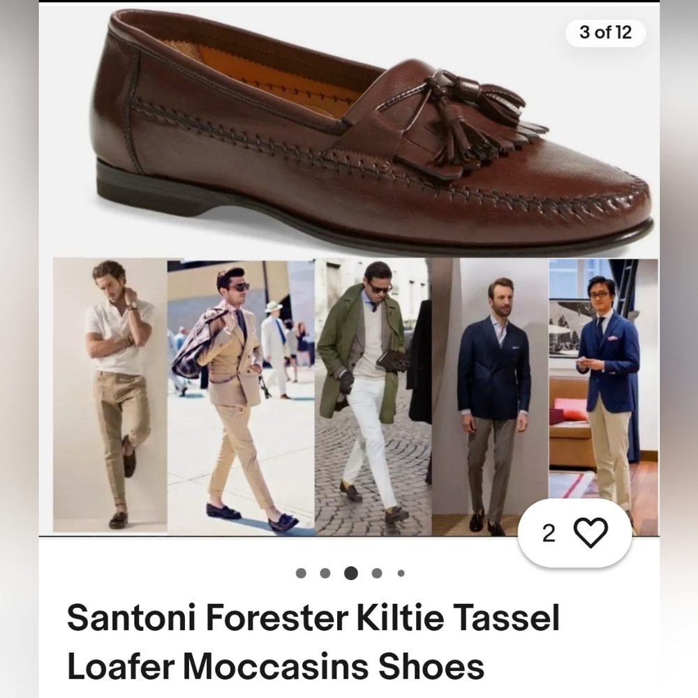 Santoni Men's Loafer Shoes in Size 9